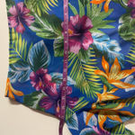 Forever 21 Sheer Blue Tropical Print Long Flared Sleeve Crop Top Size M EUC Photo 6