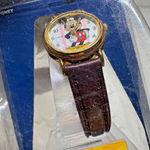 Disney Rare New Old Stock  x Lorus Mickey Mouse Gold Watch Vintage Brown Leather Photo 10
