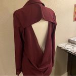 Cecico  Button Up Open Back Top Maroon Medium Photo 2