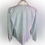 Vintage Paris Station Bow Tie Blouse Blue Size M Photo 4