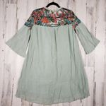 Tassels N Lace Green Sheer Floral Embroidered High Low Dress Women's Size Medium Photo 8