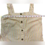 J. Crew Factory Orange and White Striped Linen Blend Button Front Tank Size XS Photo 3