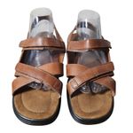 Contours by Softwalk Terry Leather Brown Comfort Sandals Women's Size 10 Brown Photo 1
