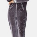 Women's Gray Velour Jumpsuit Size XXS Photo 0