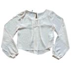 BCBGeneration  Sheer Womens Long Sleeve Blouse Top S Summer Romantic Feminine Photo 1