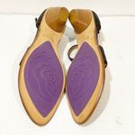 Think! Women’s Size 10.5 Black Leather Minimalist Ankle Strap Sling Back Stacked Photo 5