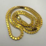 Monet vintage flat square chain long gold plated necklace Photo 5