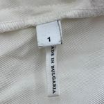 Sandro  Ruffle Long Sleeve Blouse Snap Neck Cupro White Modest Photo 3