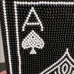 Alessia | Ace Of Spades ♠️ Beaded Clutch w/ Crossbody Black Photo 9