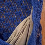 Tadashi Shoji  Alana Crochet Knit Dress in Cobalt Blue w/ Nude Lining Size Medium Photo 9