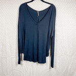 Free People Free People Black Moonshine V Neck Tunic Top Photo 1