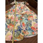 STAUD  Coliseum floral leafs cut out linen Maxi Dress size 6 Photo 7