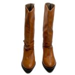 Lilimill Leather Mid Calf Heeled Cognac Boots 36 Size 5.5 Photo 3