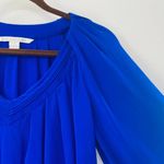 Diane Von Furstenberg  Cahil Cobalt Blue Long Sleeve V-Neck Silk Blouse Size 2 Photo 6