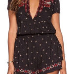 Free People Free‎ People Song For You Embroidered Romper Short Sleeve v-neck Aztec Medium Photo 0
