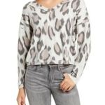 Socialite V Neck Long Sleeve Top Womens Multi Leopard Print Soft SZ L -#1687 Photo 0