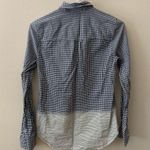 J.Crew Gingham Stripe Blue Popover Blouse Photo 3