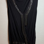 Funky Metal Chain Black Sleeveless Shirt Size M Photo 0