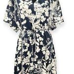 Vince | NWOT | Small | Coastal Blue Arboretum Two-Tone Satin V-Neck Minidress Photo 0