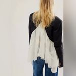 Free People FP  Ballet School Blazer Navy & White Cropped Academia Flowy sz S Photo 3