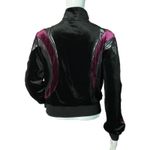 Marciano  Jacket‎ Womens XS Velour Black Purple Zip Up Lace Inserts Whimsigoth Photo 2