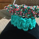 Women’s beaded bracelets. Multicolored blue green pink white gold. Braided Photo 2
