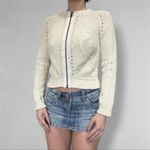 Vintage Sparrow Cream Cable Wool Knit Zip Photo 2