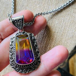 Sterling Purple/Yellow Tourmaline Necklace Purple Photo 0