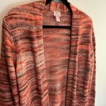 Chico's  Earthtone Striped Open Front Cardigan - size 1 (Medium) Photo 1