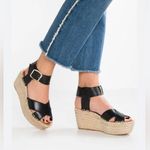 ALOHAS NWB  Kailua  Black  Platform Wedge Leather Espadrille Sz 39 /8.5 1699 Photo 0