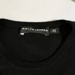 Ralph Lauren  Black Label Black Wool Blend Sweater Crew Neck Size M Preppy Luxe Photo 2