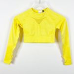 AYBL NWT Motion Long Sleeve Cut Out Crop Top XS Yellow Photo 2