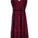 Adrianna Papell  Vintage 90s Goth Prom Evening Dress Burgundy Red Size 4P Vampire Photo 0