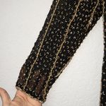 Lisa Kane Fantasy by Black and Gold Fully Beaded Silk Maxi Dress Size Small Photo 5