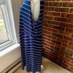 Charter Club  Navy White Striped Sleeveless Dress Flowy Nautical Chevron Skirt Photo 4