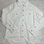 Travis Mathew Cloud Fleece Shacket Women's Size Small White Cotton Blend Relaxed Photo 6