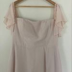 Azazie  Square Neck ￼bridesmaid Dress In Rose Petal, Flutter Sleeve Size A14 Photo 0