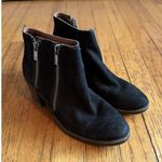 Lucky Brand Women 7M Black Suede Leather Double Zipper Ankle Boots LK-ROQUEE Photo 3