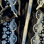 Western Scroll Blouse Boho Cowgirl Lace Black Size M Photo 1