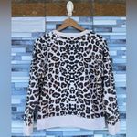 Mother The Square Leopard Print Crewneck Sweatshirt small Tan Photo 7