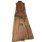 DAGMAR Metallic Knit Mock Neck Sleeveless Pleated Maxi Dress Size M Brown Size M Photo 1