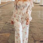 Ali & Jay Los Feliz White Floral Ruffled Jumpsuit NWT XL Photo 13