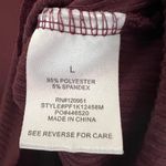 Pink Rose LARGE Burgundy Red Crop Top Shirt Short Sleeve Henley Photo 6