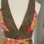 Trina Turk  Flamingo Secret Silk Linen Blend Butterfly Dress Size 2 Photo 5