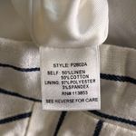 Sugar + Lips Strapless Jumpsuit Romper White Navy Linen Blend Medium Wide Leg Photo 8