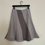 Harolds Harold’s Vintage Taupe Patchwork Striped Linen Skirt Photo 0