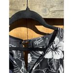 Shannon‎ Marie Black White Hawaiian Hibiscus Floral Dress Size Medium Summer Photo 4