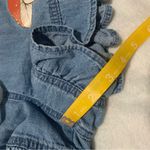 Disney  size medium High Waist Blue Denim Shorts Floral Mushroom tinkerbell pull Photo 6