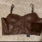 Haute Monde Leather Corset crop Top Photo 1