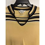 Misook Maize Yellow Black‎ White Stripe Knit Top Women’s Size XL 3/4 Long Sleeve Photo 8